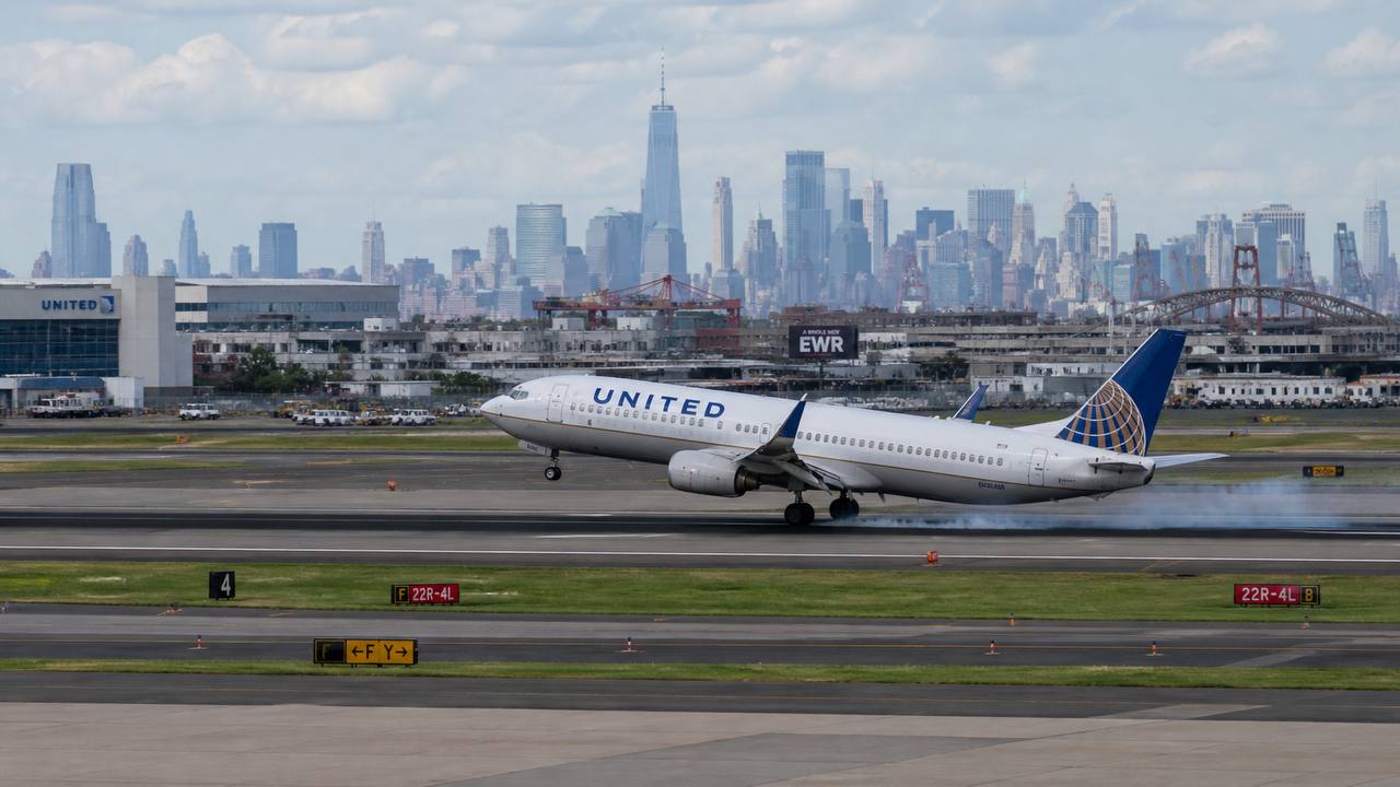 United Airlines Flight 169 clips light pole and truck near Newark during approach